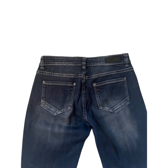 Rock & Roll Cowgirl Dark Wash Blue Denim Riding Jeans Women's Size 31 x 32 - Picture 7 of 8